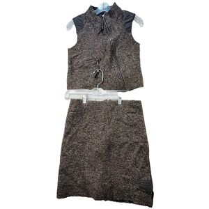 Cinoche Vintage Made in France S/M Wool Blend 2 Pc Skirt Set Designer Chic